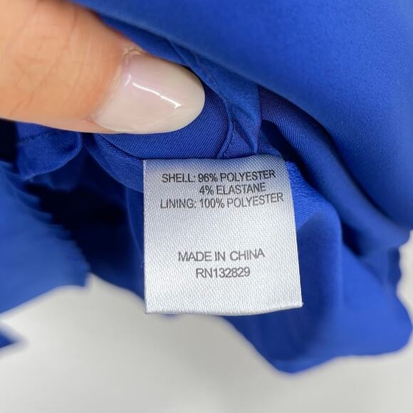 Lovers and Friends | Ana Dress in Cobalt Blue One Shoulder Wrap Mini XS - Picture 13 of 14